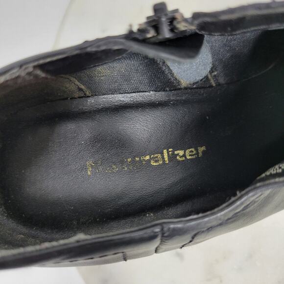 Naturalizer Stitch In Time Ankle Boots 7.5 Black Leather Chunky Heels Square Toe - Picture 8 of 14